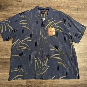 Tommy Bahama men silk Hawaiian shirt button up XXL NWT Tamarind Leaf